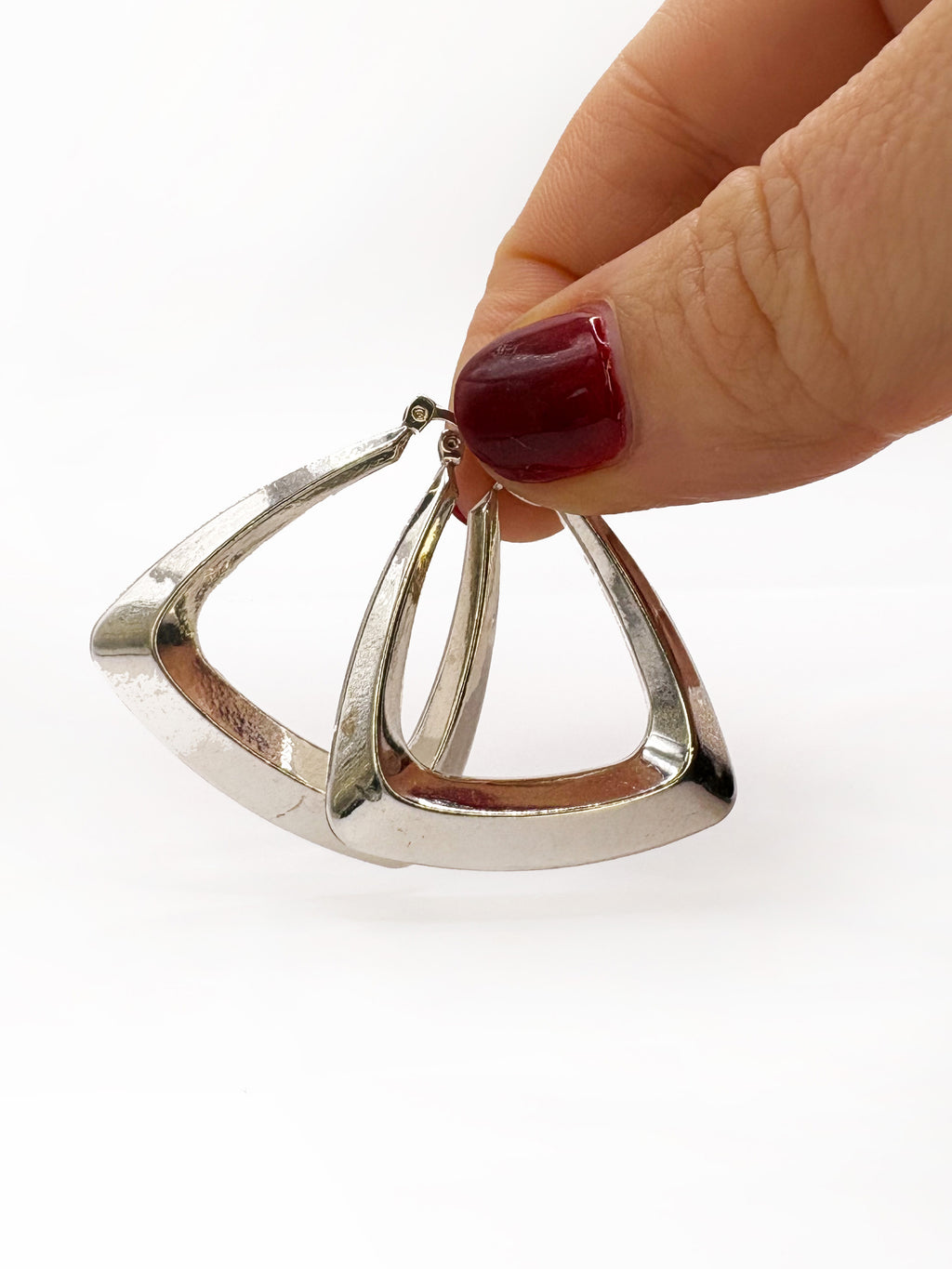 Large Sterling Silver Trapeze Hoops