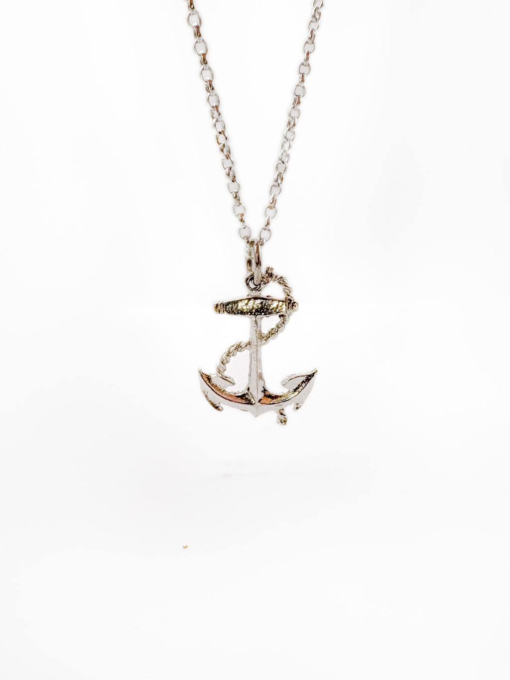 Sterling Silver Ornate Anchor Necklace