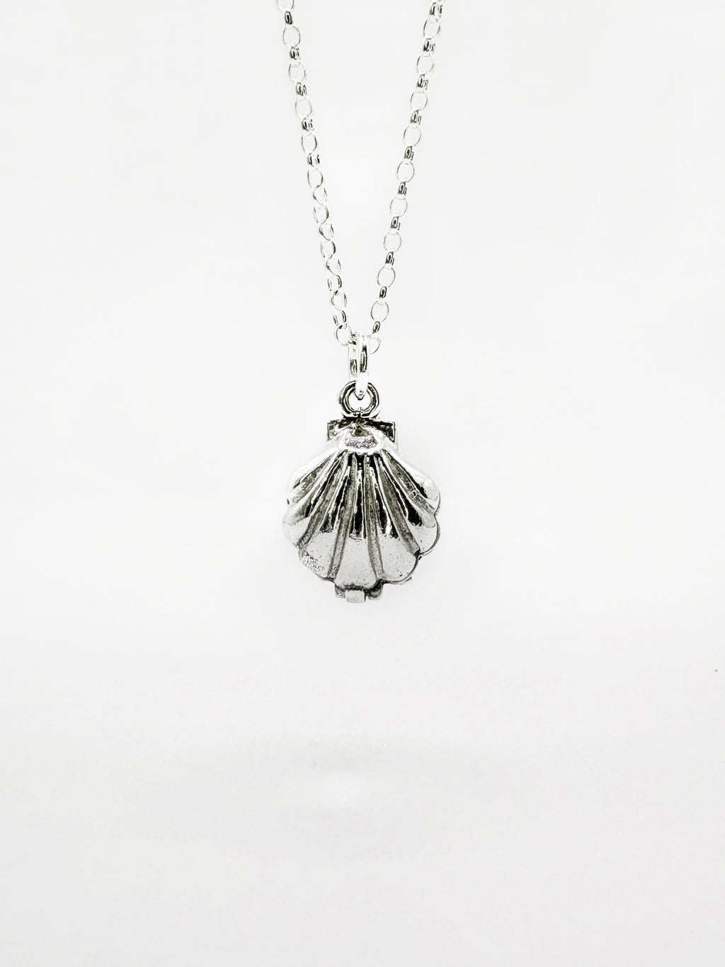 Sterling Silver Shell Locket with Pearl