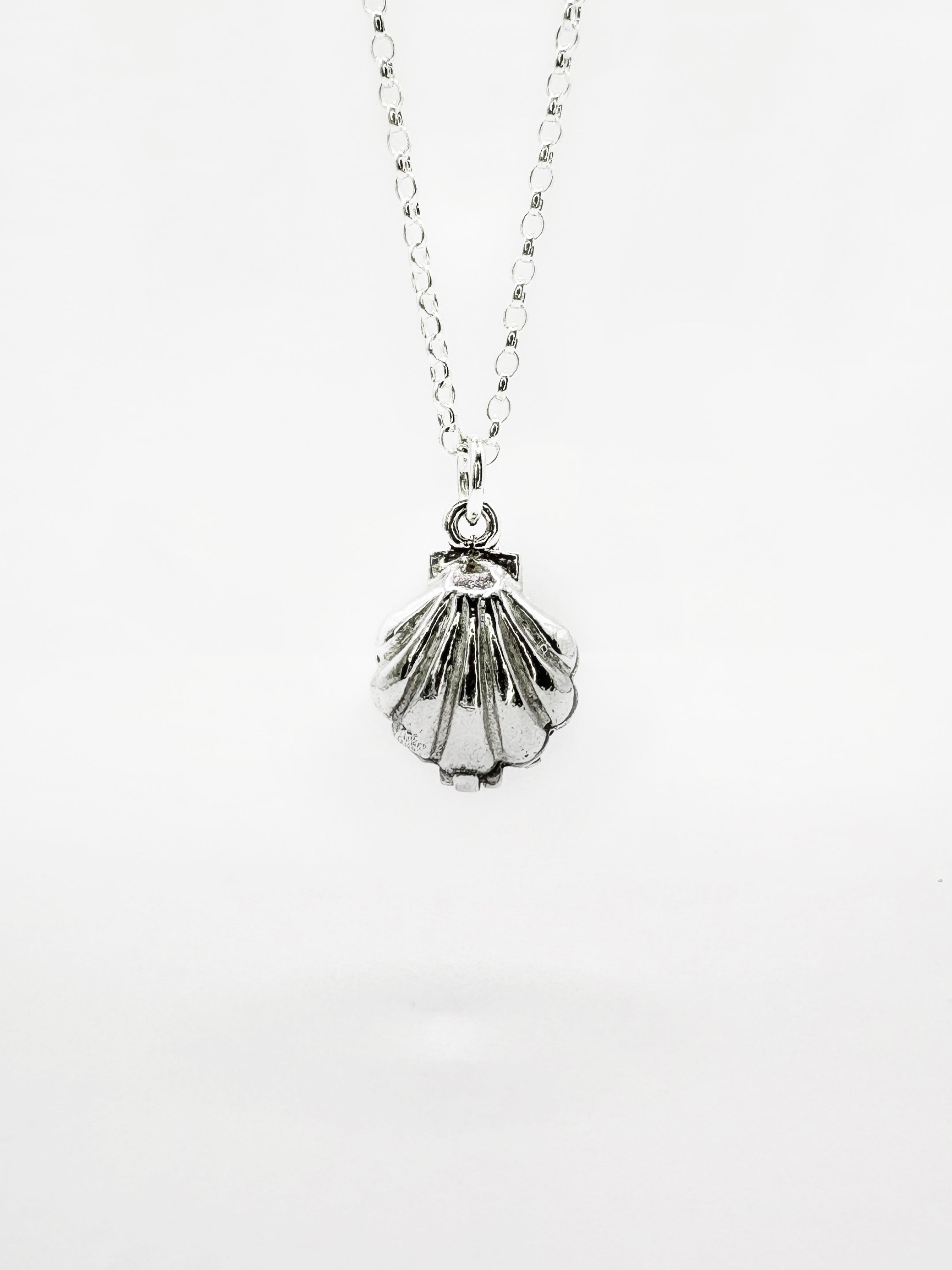 Sterling Silver Shell Locket with Pearl