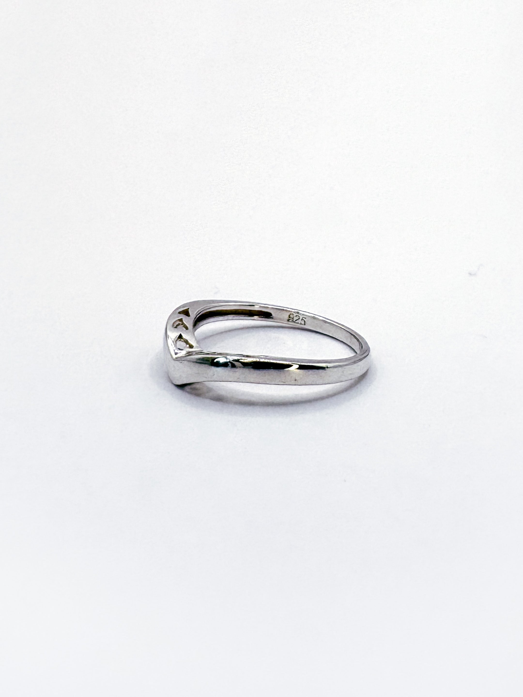 Sterling Silver Heart Wishbone Ring