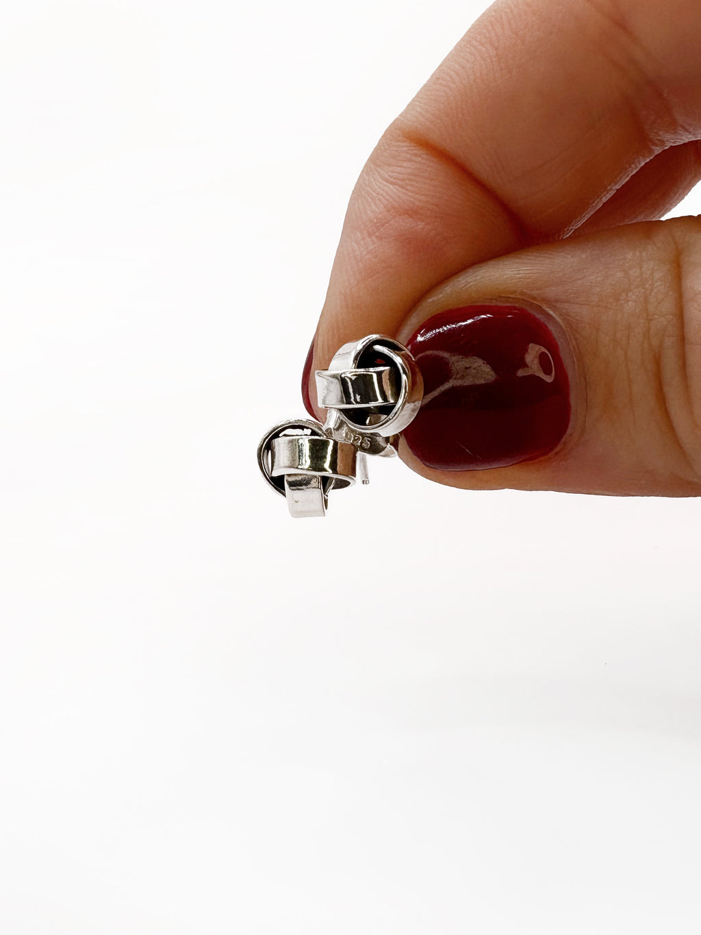 Sterling Silver Knot-Ball Stud Earrings