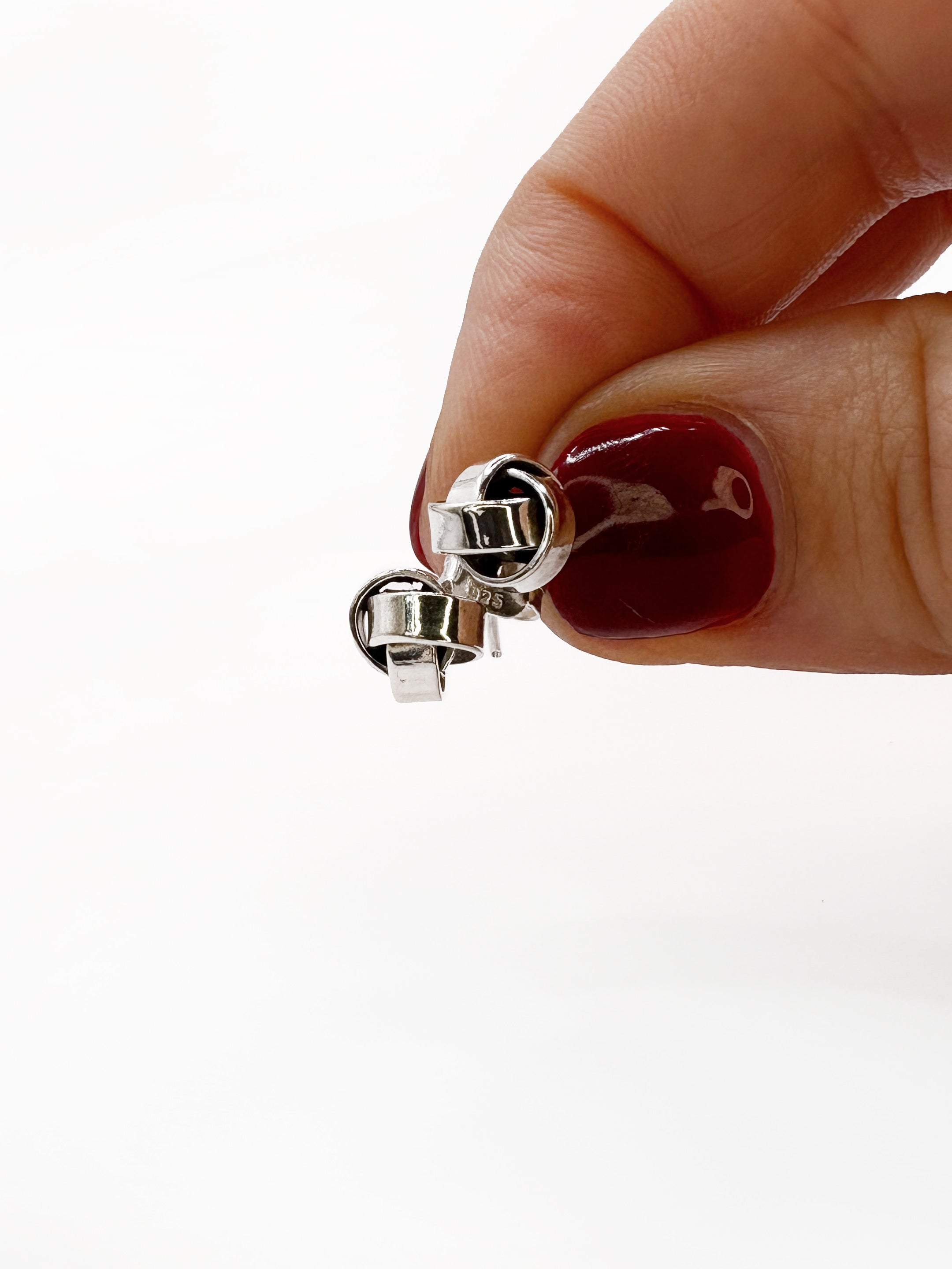 Sterling Silver Knot-Ball Stud Earrings