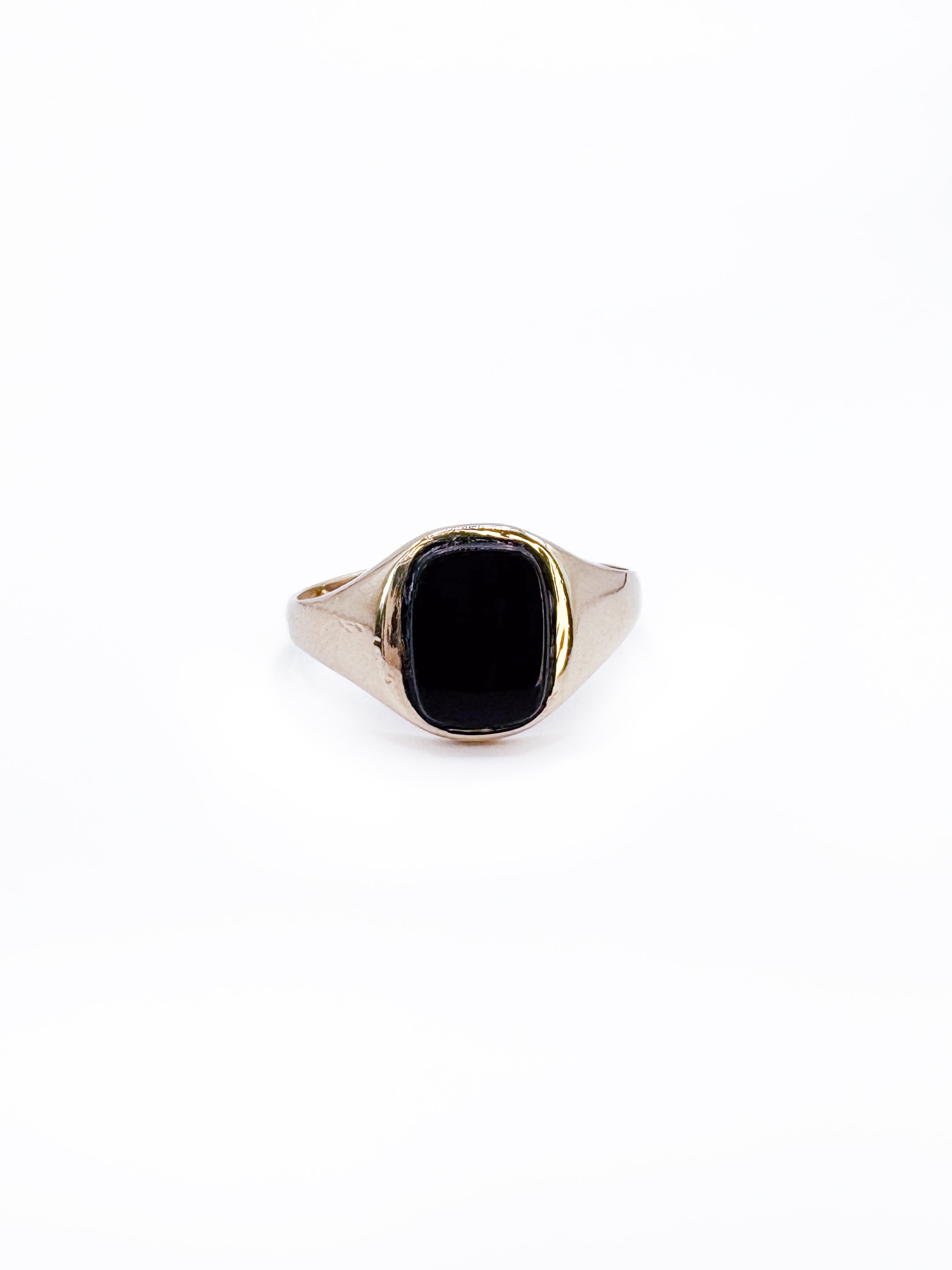 9ct Gold Squoval Signet Ring with Onyx