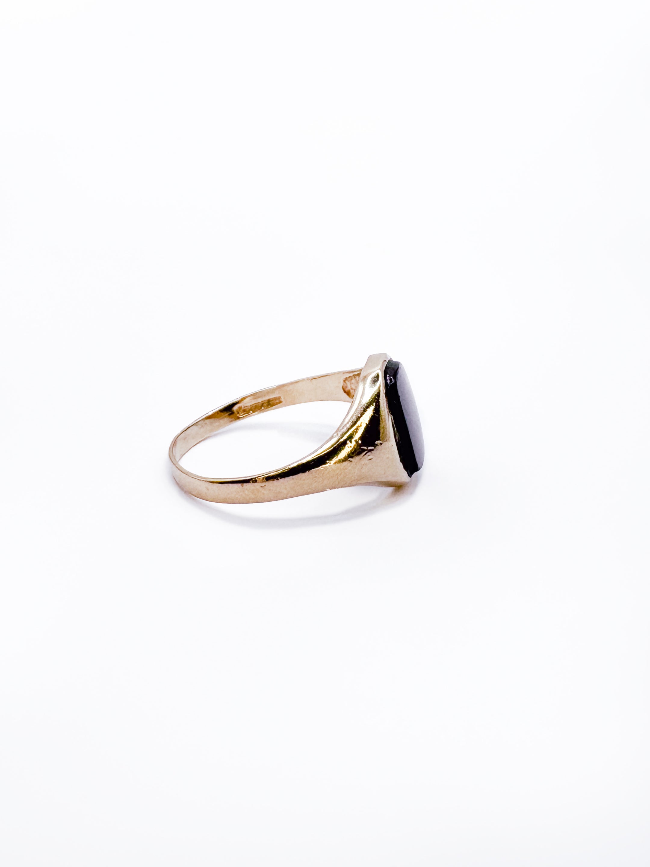 9ct Gold Squoval Signet Ring with Onyx
