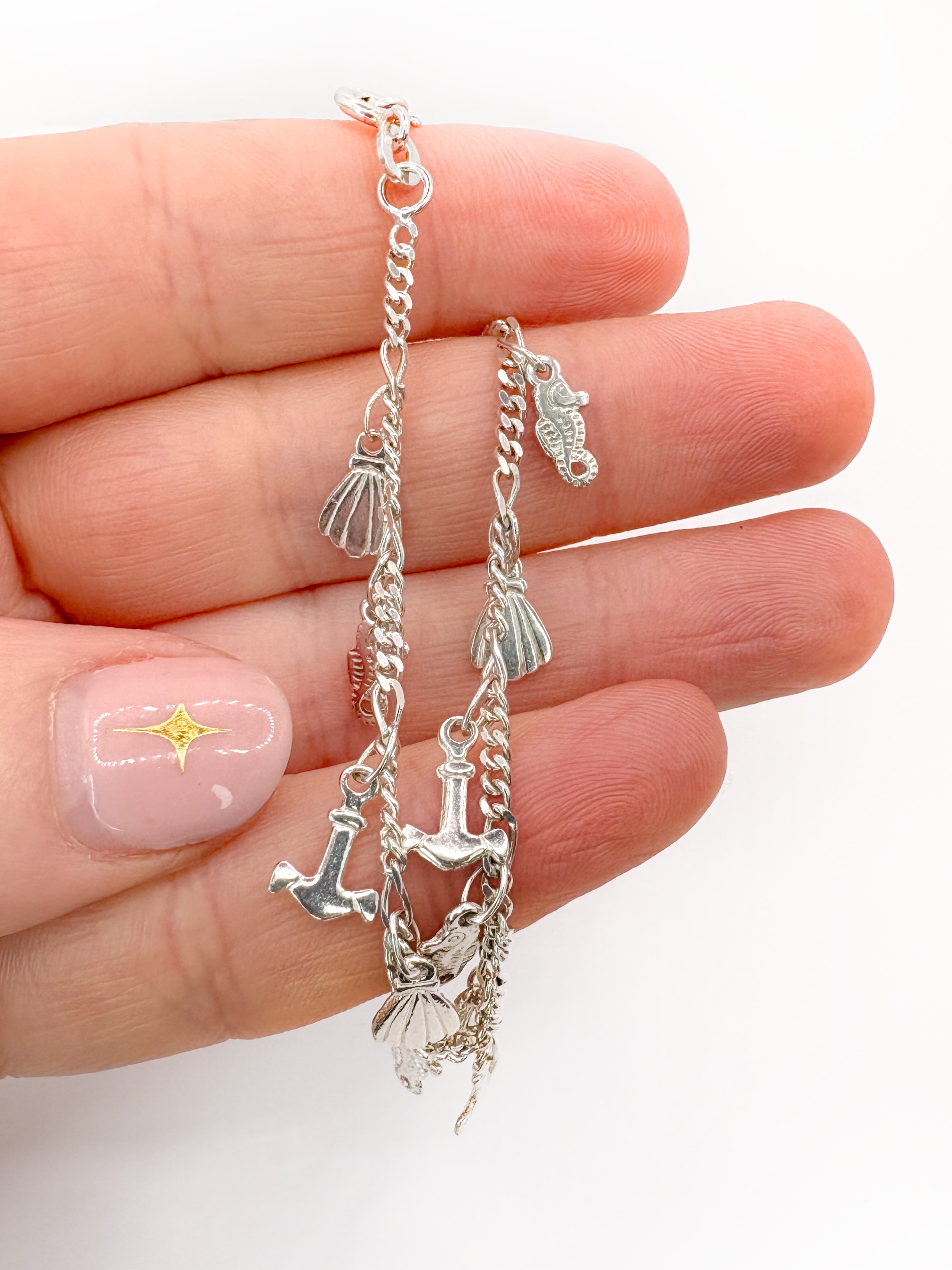Sterling Silver Seaside Charm Bracelet