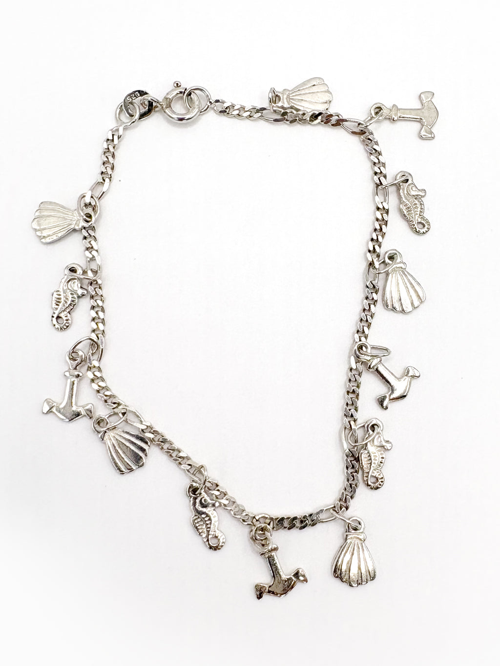 Sterling Silver Seaside Charm Bracelet