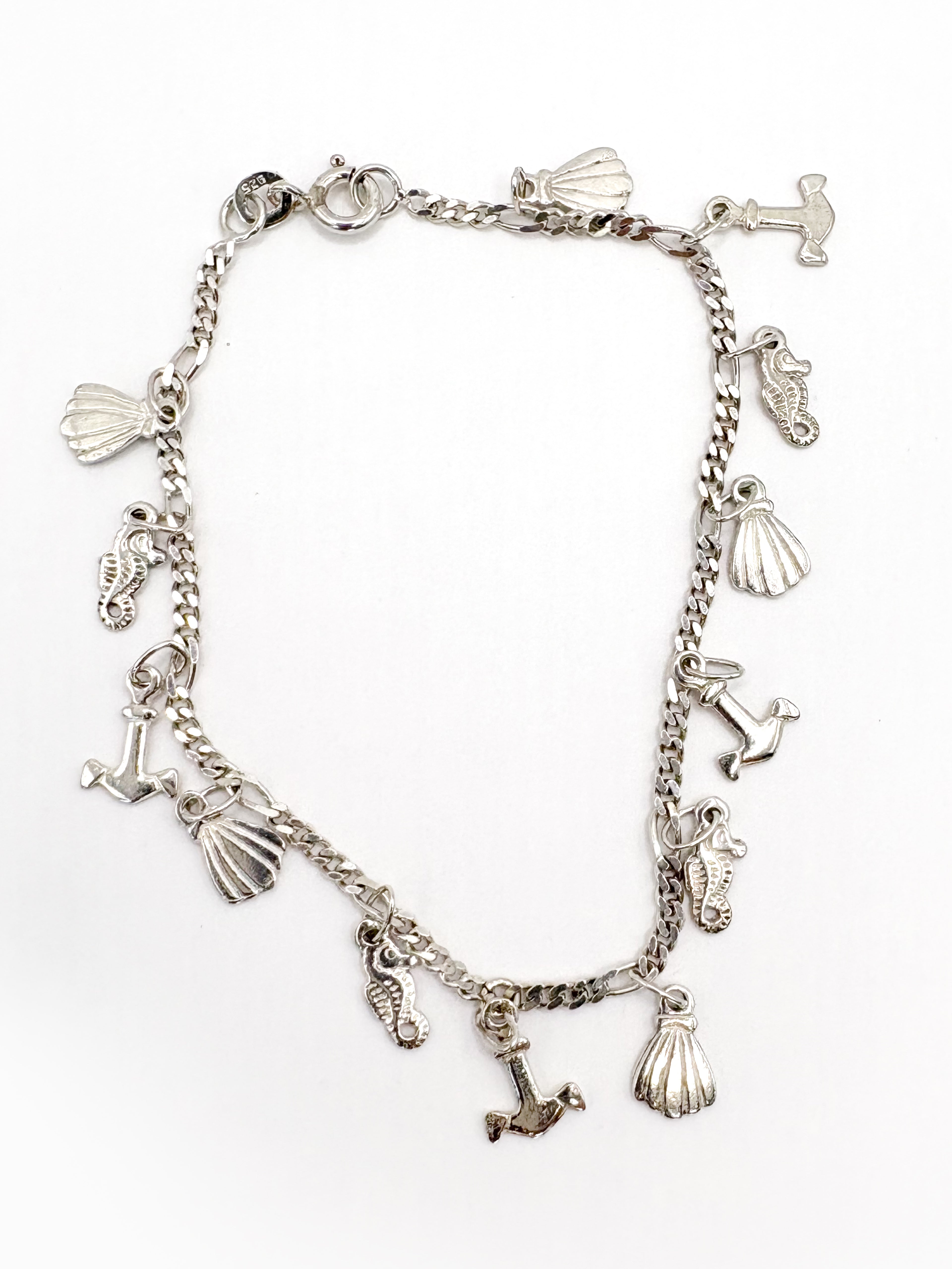 Sterling Silver Seaside Charm Bracelet