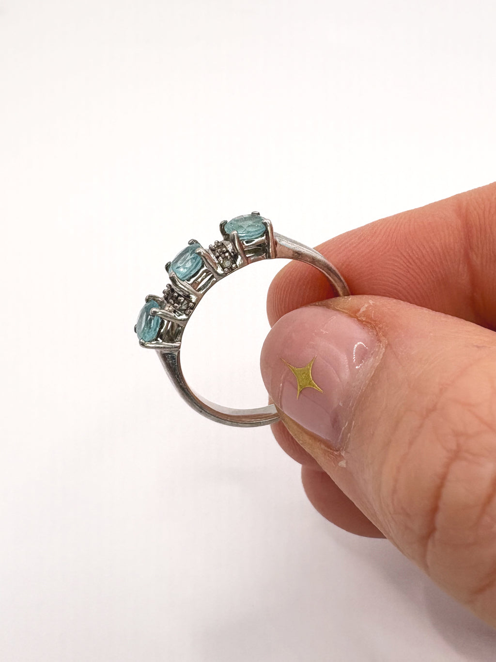 Sterling Silver Topaz Trilogy Ring