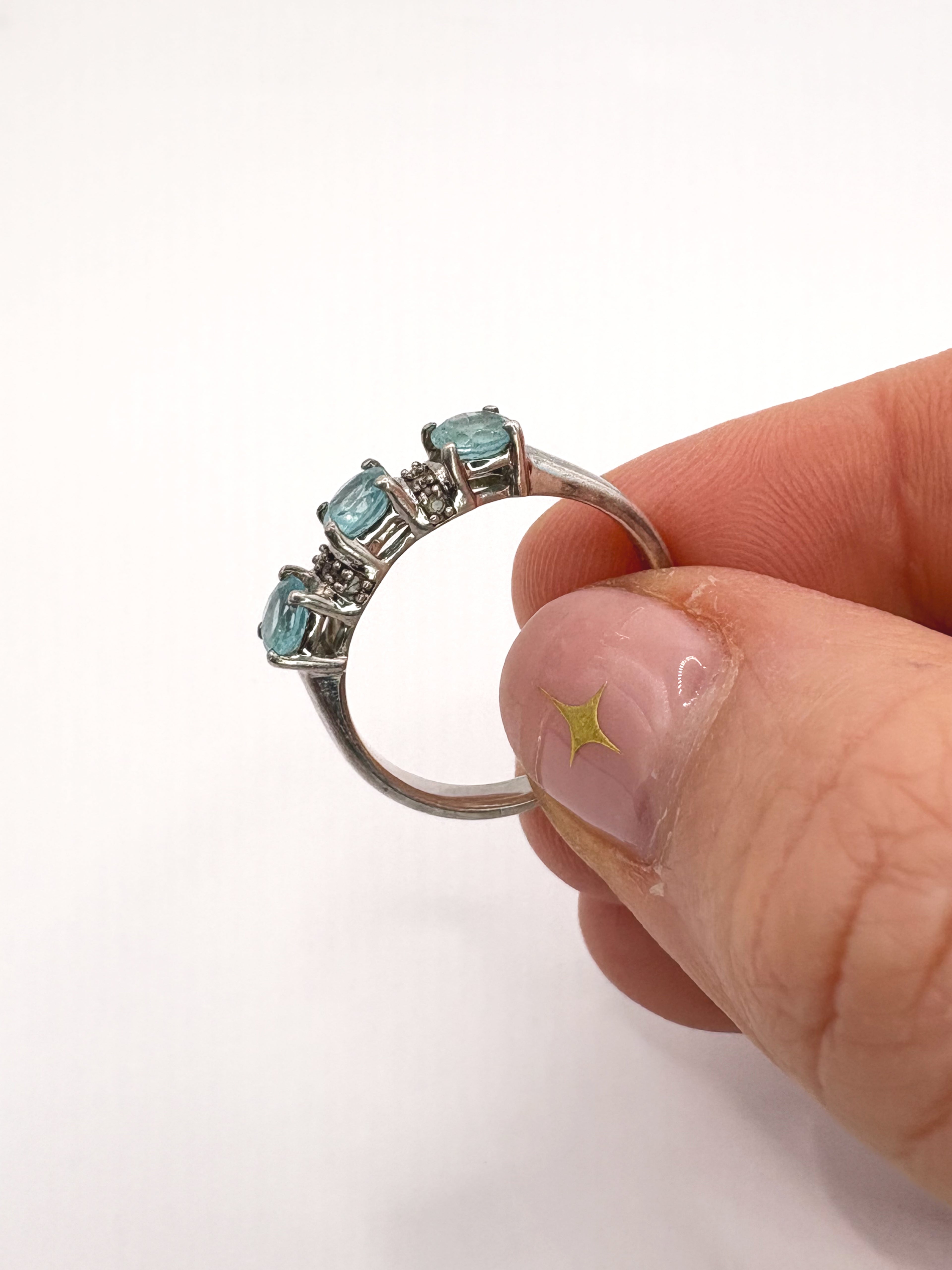 Sterling Silver Topaz Trilogy Ring