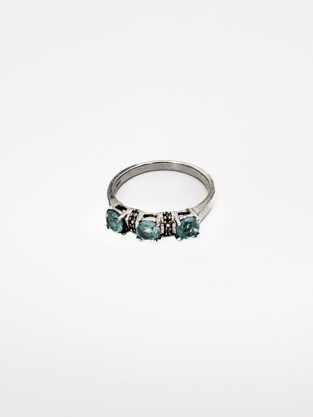 Sterling Silver Topaz Trilogy Ring