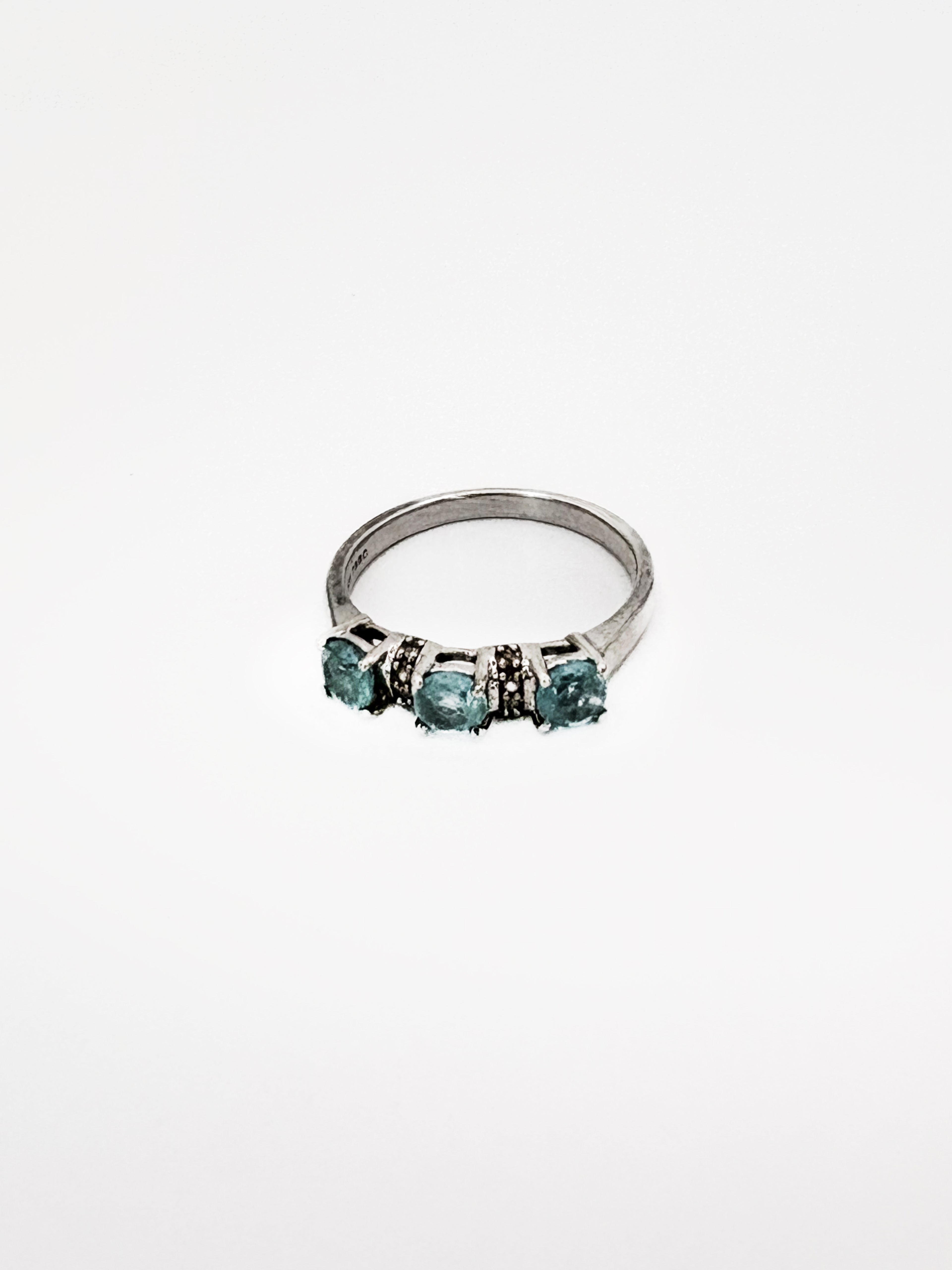 Sterling Silver Topaz Trilogy Ring