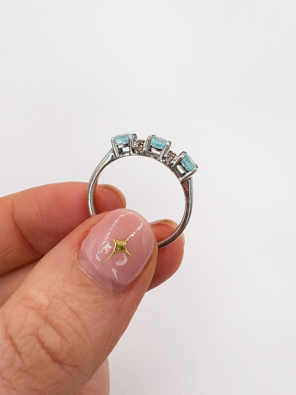 Sterling Silver Topaz Trilogy Ring