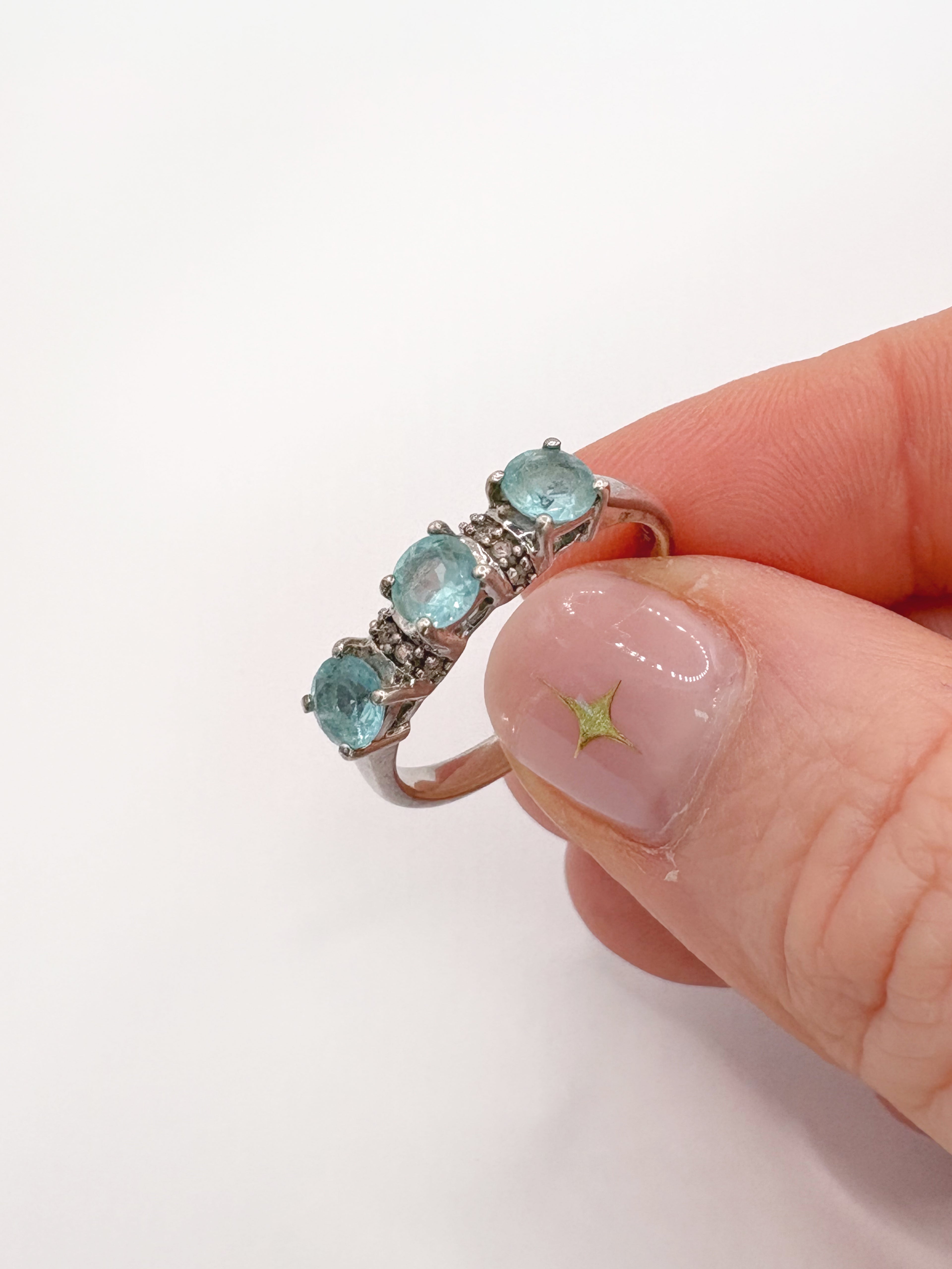 Sterling Silver Topaz Trilogy Ring