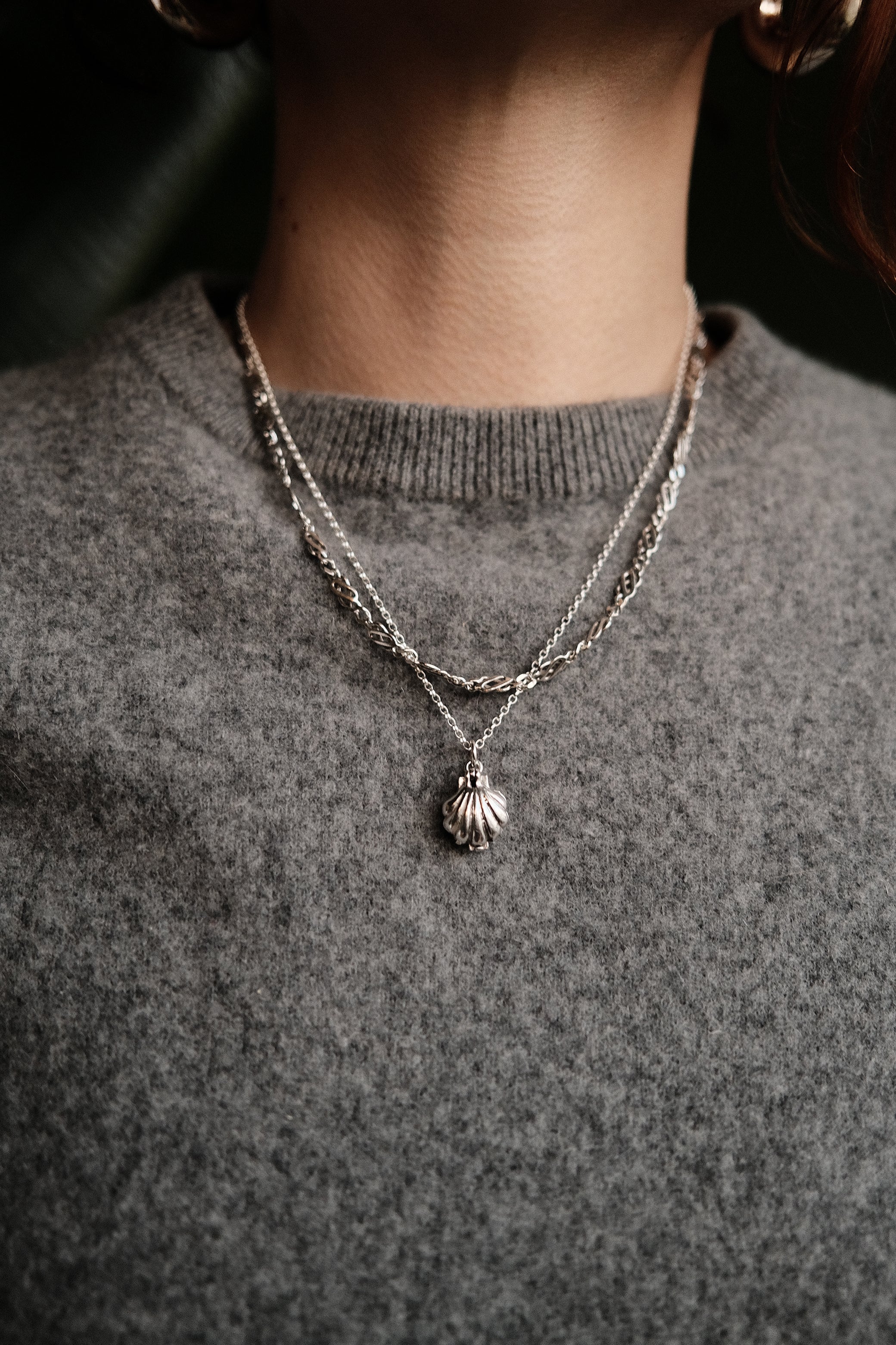 Sterling Silver Shell Locket with Pearl